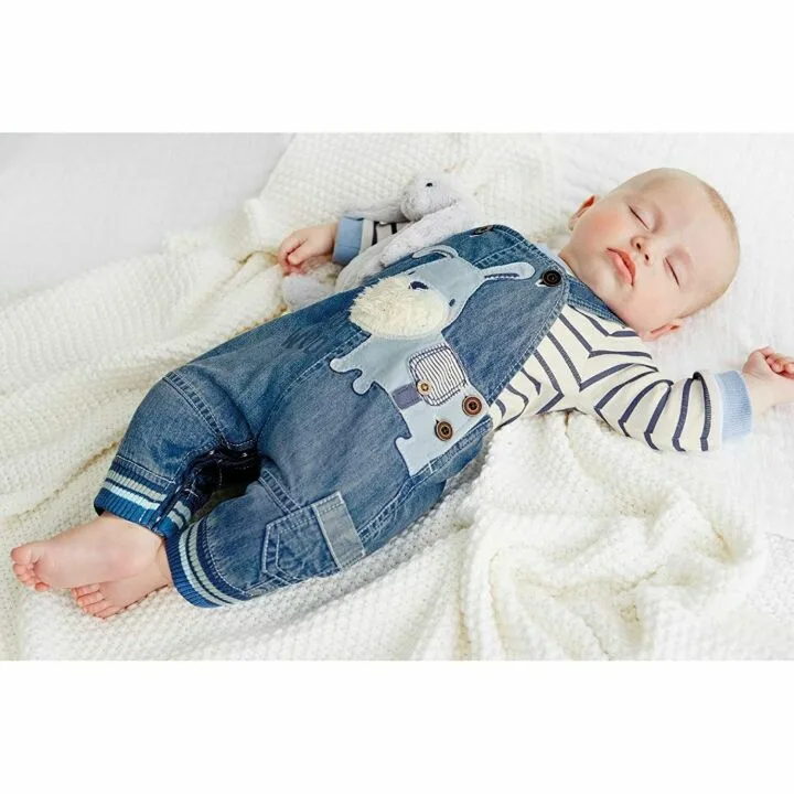 Toddler Boys Striped Tee & Denim Overalls Set
