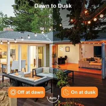 SUNTHIN Solar String Lights, 48ft Solar Patio Lights with 24 Shatterproof G40 LED Bulbs, Waterproof Solar Powered Outdoor Lights for Backyard, Garden, Deck, Porch, Pergola, Camping, Party