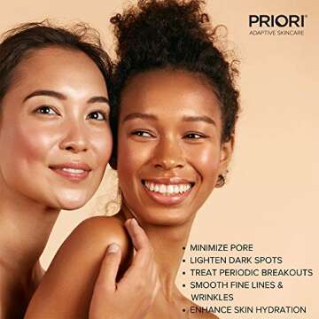 PRIORI Skincare Skin Renewal Cream with Lactic Acid Retexturizing Face Moisturizer for Dark Spots, Fine Lines & Wrinkles, Acne Scars Vitamin C, E, Fragrance Free Women & Men Skincare 1.7 fl oz