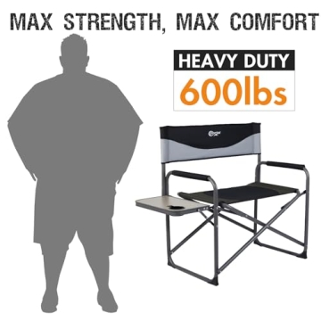 PORTAL Heavy Duty Oversized Camping Chair with Table