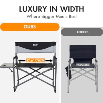 PORTAL Heavy Duty Oversized Camping Chair with Table