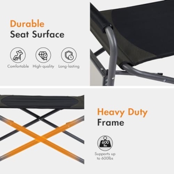 PORTAL Heavy Duty Oversized Camping Chair with Table