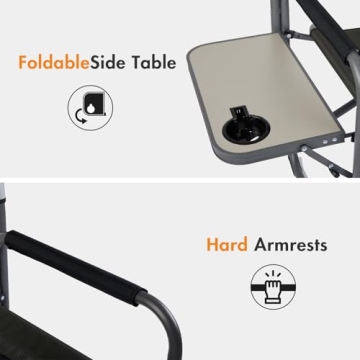 PORTAL Heavy Duty Oversized Camping Chair with Table