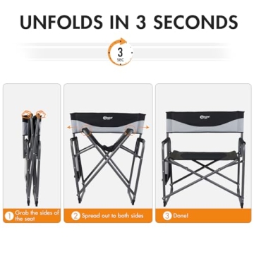 PORTAL Heavy Duty Oversized Camping Chair with Table