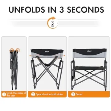 PORTAL Heavy Duty Oversized Camping Chair with Table