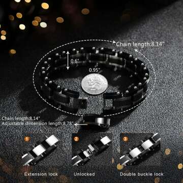 Men's Two-Tone Square Link Diamond Bracelet