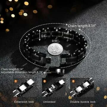 Men's Two-Tone Square Link Diamond Bracelet