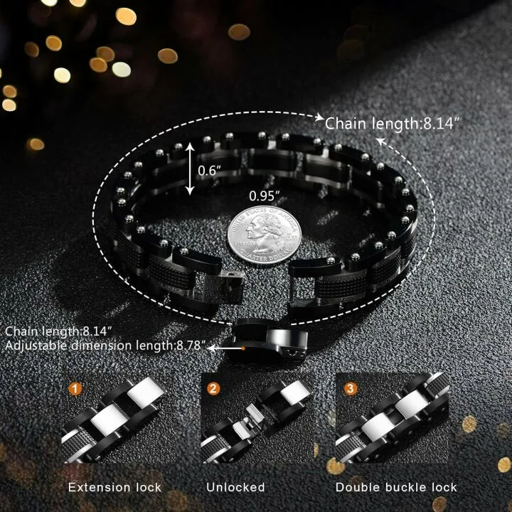 Men's Two-Tone Square Link Diamond Bracelet