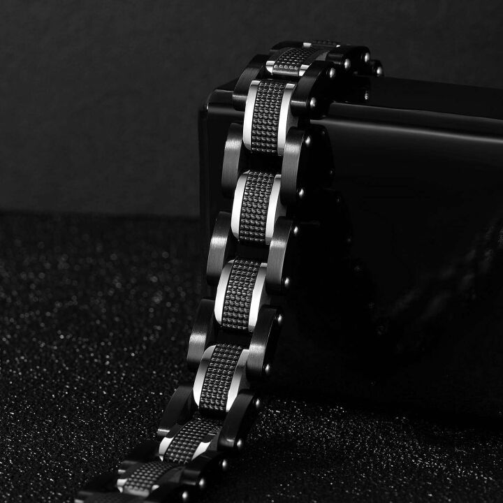 Men's Two-Tone Square Link Diamond Bracelet