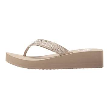 Yellow Box Women's Africa Flip Flop, Taupe, 6 M US