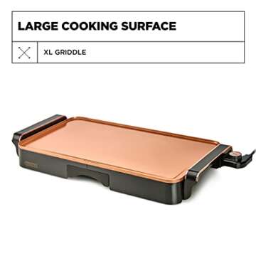 CRUX Electric Griddle - Nonstick Ceramic Indoor Grill