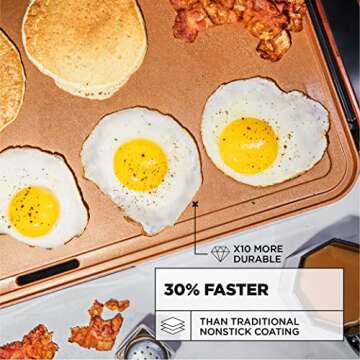 CRUX Electric Griddle - Nonstick Ceramic Indoor Grill
