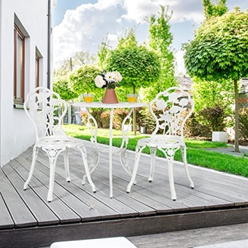 Giantex Cast Aluminum 3-Piece Bistro Set for All Occasions