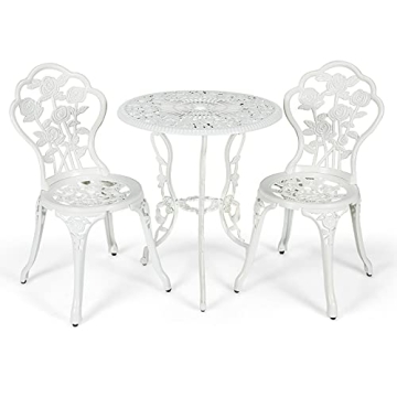 Giantex Cast Aluminum 3-Piece Bistro Set for All Occasions