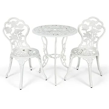 Giantex Cast Aluminum 3-Piece Bistro Set for All Occasions
