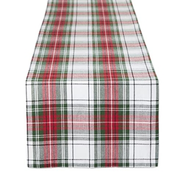 DII Tartan Plaid Collection Holiday Dining Table & Kitchen Décor, Christmas Table Runner, 14x108, R...