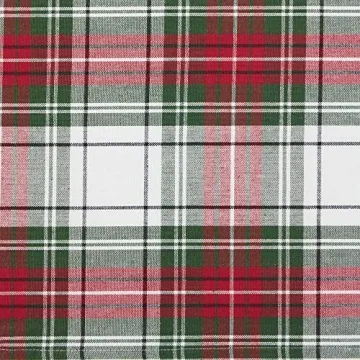 DII Tartan Plaid Holiday Dining Table Runner, 14x108, Red, Green & White