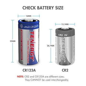 Tenergy 1500mAh 3V CR123A Lithium Battery, High Performance CR123A Cell Batteries PTC Protected, Sma...