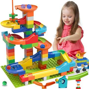 COUOMOXA Classic Marble Run Building Blocks Set