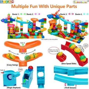 COUOMOXA Classic Marble Run Building Blocks Set