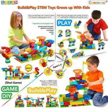 COUOMOXA Classic Marble Run Building Blocks Set