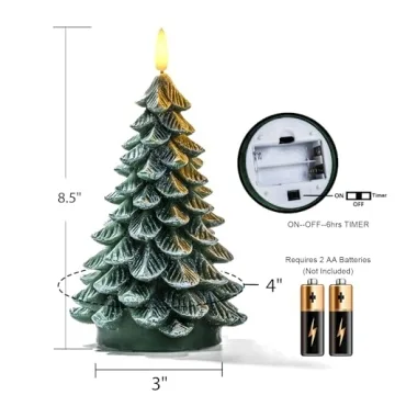 Homemory Christmas Tree Candles with Timer for Holidays