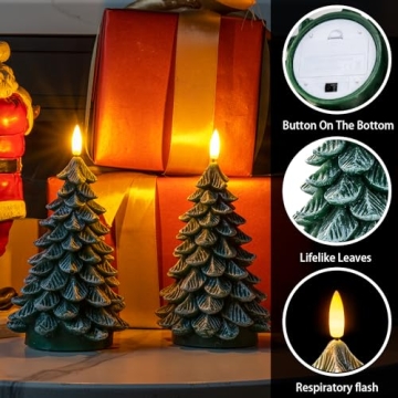 Homemory Christmas Tree Candles with Timer for Holidays
