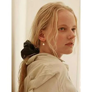 Dainty White Pearl Drop Dangle Earrings for Women Hypoallergenic 18K Gold Plate Hook Earring Beaded Ball Huggie Splittable Jewelry