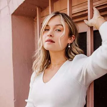 Dainty White Pearl Drop Dangle Earrings for Women Hypoallergenic 18K Gold Plate Hook Earring Beaded Ball Huggie Splittable Jewelry