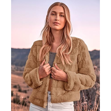 BTFBM Women's Faux Fur Cropped Jacket for Stylish Winter Wear