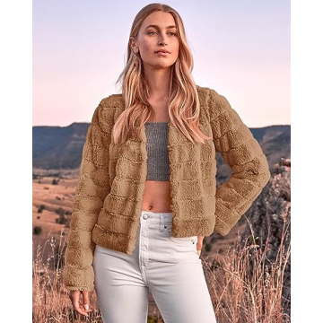 BTFBM Women's Faux Fur Cropped Jacket for Stylish Winter Wear