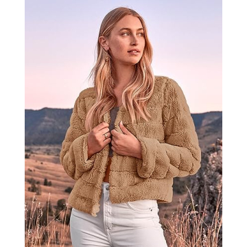 BTFBM Women's Faux Fur Cropped Jacket for Stylish Winter Wear