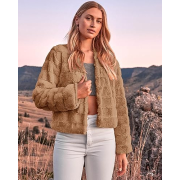 BTFBM Women's Faux Fur Cropped Jacket for Stylish Winter Wear