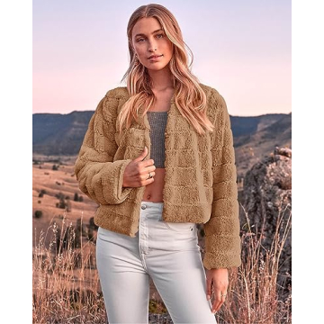 BTFBM Women's Faux Fur Cropped Jacket for Stylish Winter Wear
