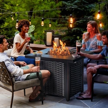 Ciays 28 Inch Propane Fire Pit Table for Outdoor Gatherings