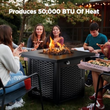 Ciays 28 Inch Propane Fire Pit Table for Outdoor Gatherings