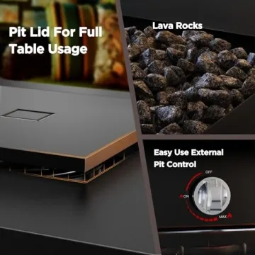 Ciays 28 Inch Propane Fire Pit Table for Outdoor Gatherings