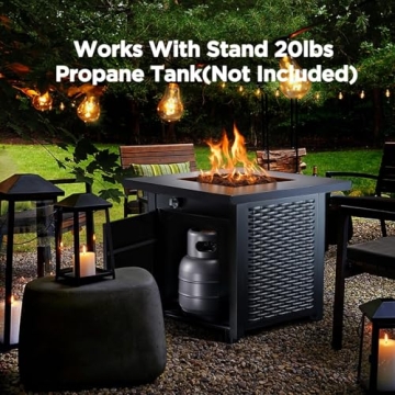 Ciays 28 Inch Propane Fire Pit Table for Outdoor Gatherings