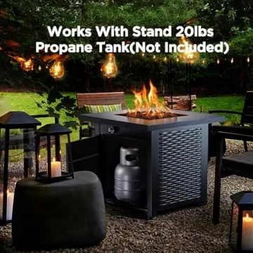 Ciays 28 Inch Propane Fire Pit Table for Outdoor Gatherings