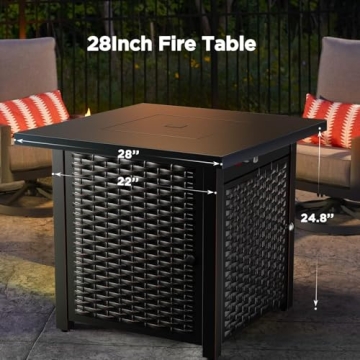 Ciays 28 Inch Propane Fire Pit Table for Outdoor Gatherings