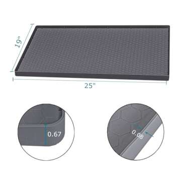 Jacooxi Under Sink Mat 25 x 19, Silicone Under Sink Mats for Kitchen Waterproof, Under Sink Liner, E...