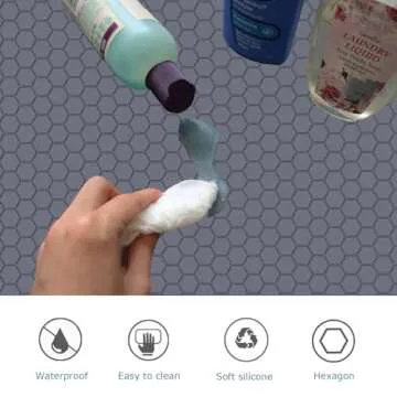 Jacooxi Under Sink Mat 25 x 19, Silicone Under Sink Mats for Kitchen Waterproof, Under Sink Liner, Easy to Clean Bathroom Cabinet Mat Organizers and Storage, Grey