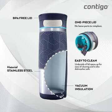 Contigo Autoseal Blue 16 Oz Travel Mug - Stainless Steel