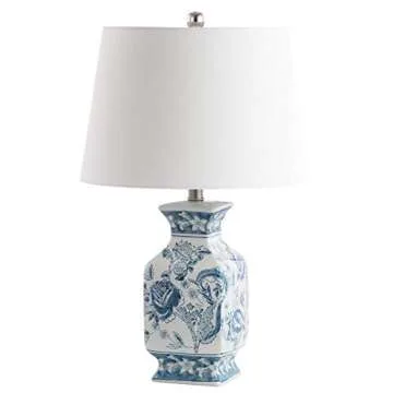 SAFAVIEH Lighting Collection Mayson Blue/ White Chinoiserie 24-inch Bedroom Living Room Home Office ...