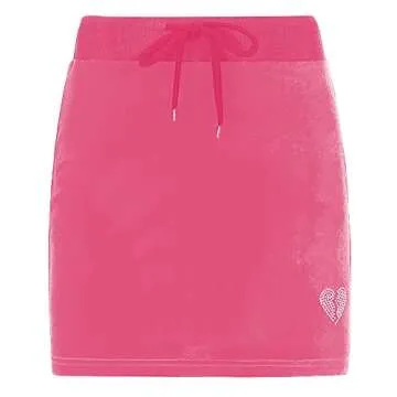 MISSACTIVER Women’s Velour Full Zip Sweatsuits 2 Outfit Set Broken Heart Print 2 Piece Sets Top & Skirt Tracksuit