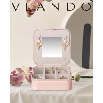 Vlando Small Faux Leather Travel Jewelry Box