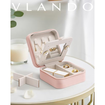 Vlando Small Faux Leather Travel Jewelry Box