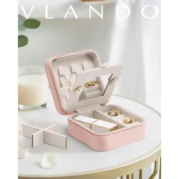 Vlando Small Faux Leather Travel Jewelry Box