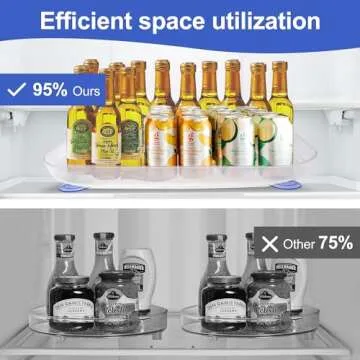 Lazy Susan for Refrigerator, Slide and 360° Rotate Rectangle Turntable Organizer and Storage for Fridge, Pantry, Kitchen, Countertop, Cabinet, Table 15.67''