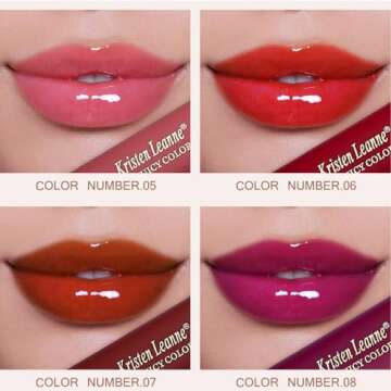 BEUKING Heart Lipstick Love Water Mirror Lip Tint Long-lasting Moisturizing Red Pink Smooth Light Creamy Texture 8 Color Portable Beauty Lip Glaze Makeup Cosmetics High Pigment Liquid Lip Gloss (08#)